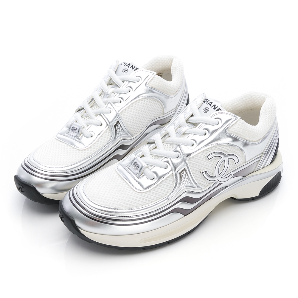 Chanel Sneakers_silver