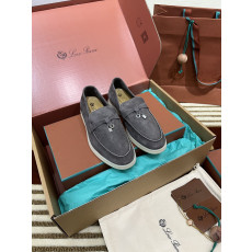 Loro Piana Summer Charm Walk Loafers_Dark Gray