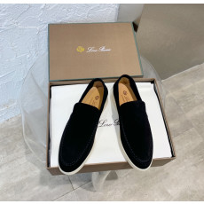 Loro Piana Summer Walk Loafers Suede_Black