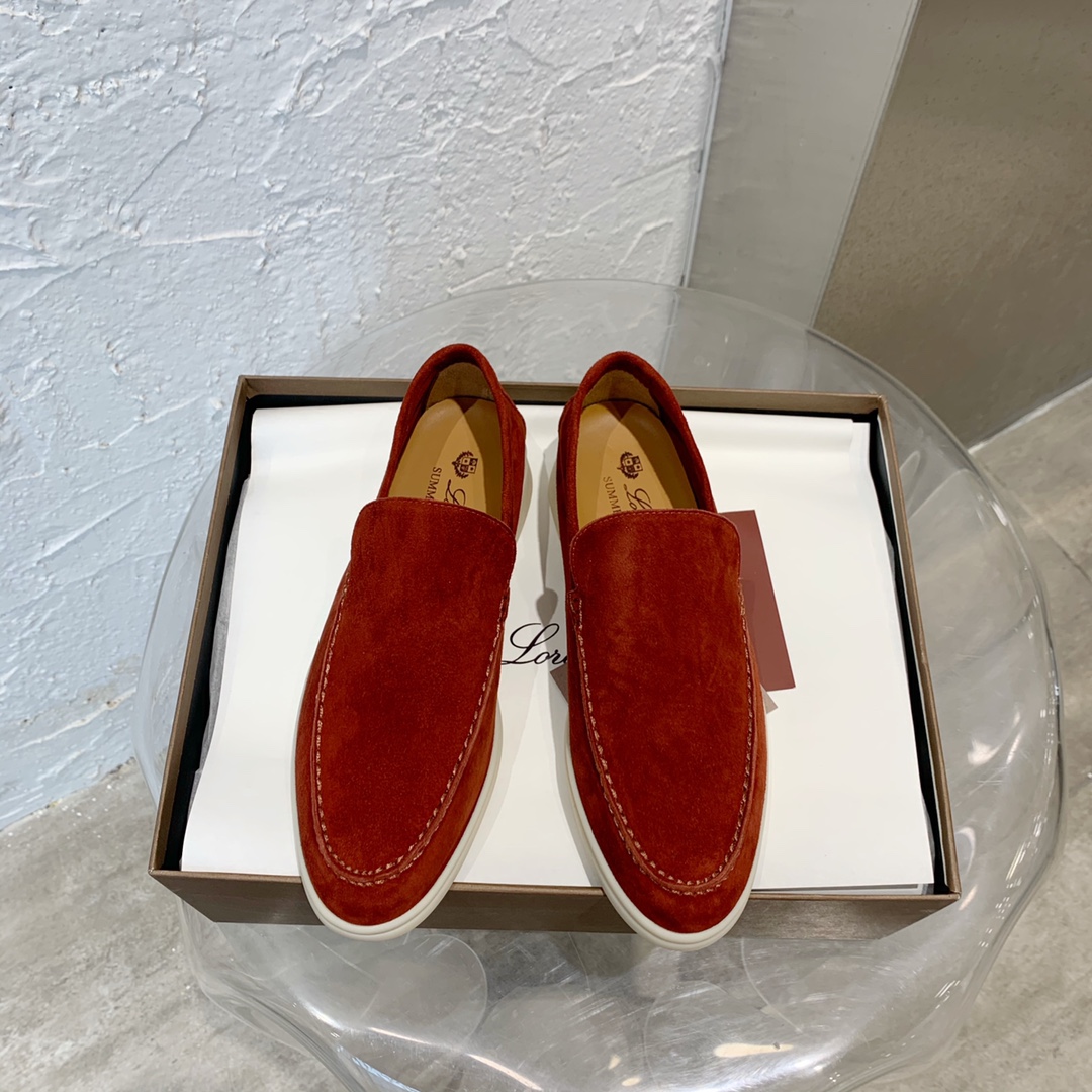 Loro Piana Summer Walk Loafers Suede_Wine