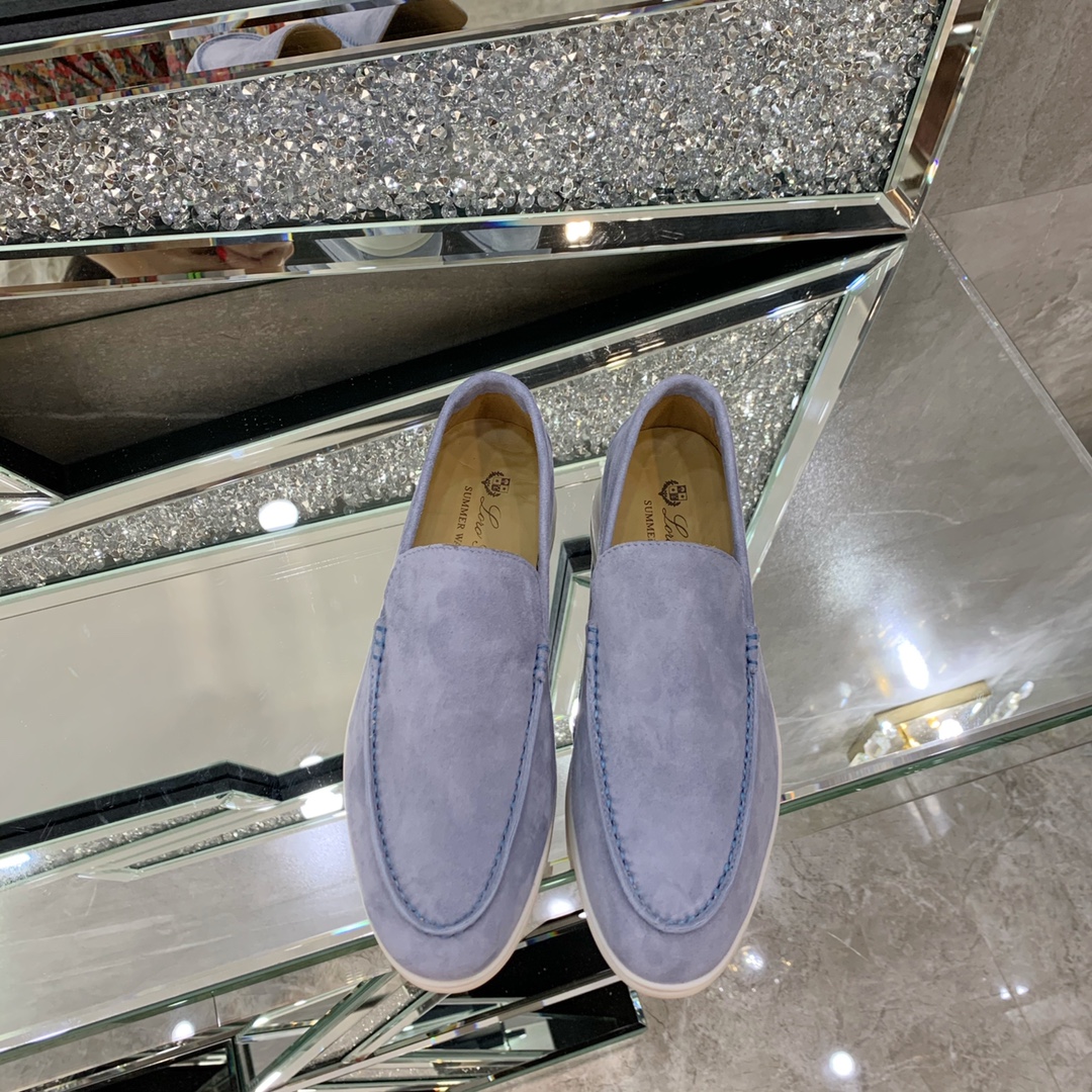 Loro Piana Summer Walk Loafers Suede_SkyBlue