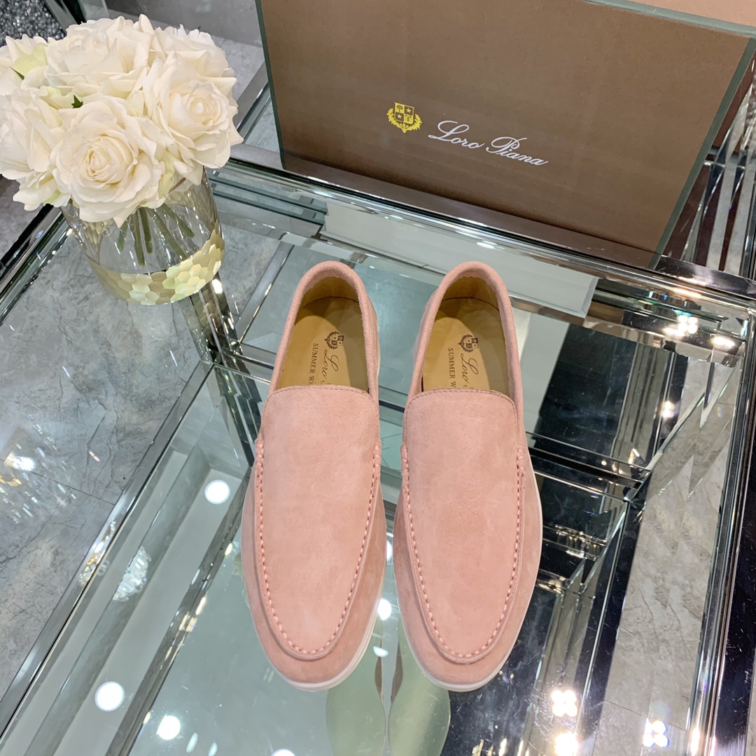 Loro Piana Summer Walk Loafers Suede_Pink